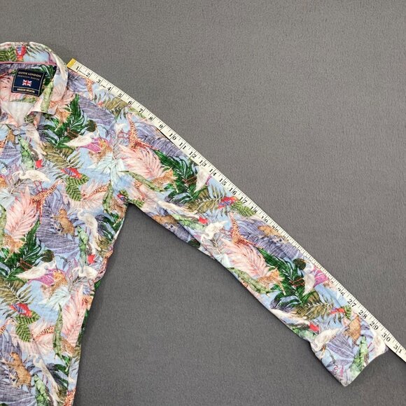 Guide London African Safari Floral Print Shirt Men's Size Small Button Colorful - Picture 7 of 8